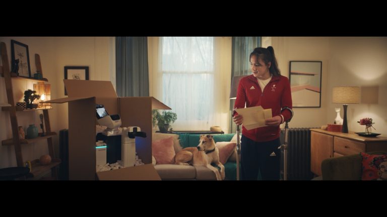 Paralympic swimmer Alice Tai with the Toyota Human Support Robot in a shot from new short film