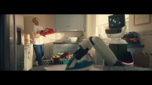 Toyota Human Support Robot does Jonnie Peacock's ironing in a shot from new short film