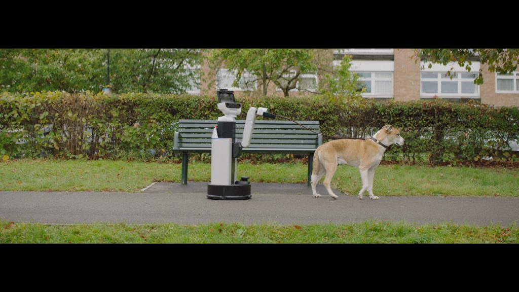 Toyota Human Support Robot walks the dog in a shot from new short film