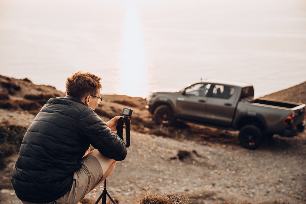 Expert film-maker Sam Werkmeister shows how to take great dynamic GoPro footage, featuring a Toyota Hilux Invincible. Photo credit: Laurie McCall