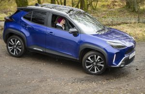 Dame Laura Kenny drives her new Toyota Yaris Cross Compact SUV at Tegg's Nose Country Park, Macclesfield