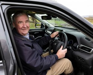 Peter Wright, The Yorkshire Vet, with his hybrid Toyota Highlander.