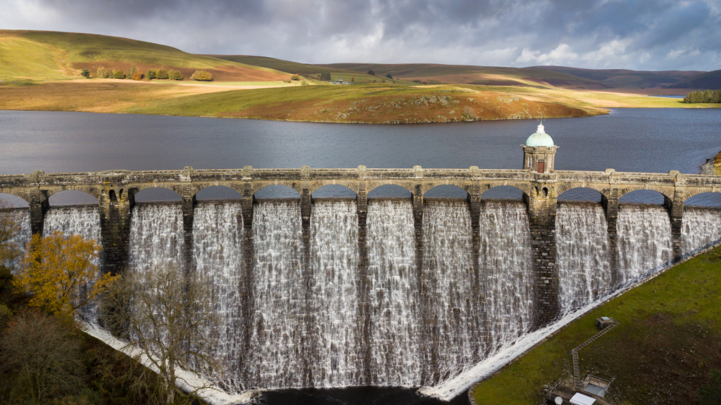 Dam in Elan Valley, mid-Wales