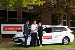 (From left to right) Paul Thomas, Area Account Manager Toyota (GB) PLC, Tony Buckland, Transport Manager, Read Power Rail Services and Tracey Symonds, Corporate Sales Executive, Jemca Toyota Reading.