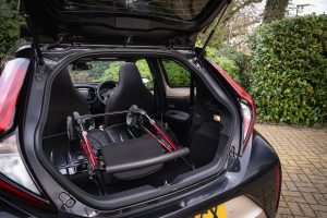 A walker in the boot of an Aygo X