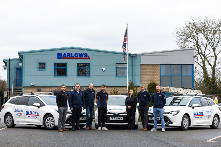 Caption, (fourth from left), Adam Hailes Barlows, Kim Davies Lindop Brothers Toyota, John Barlow Managing Director Barlows