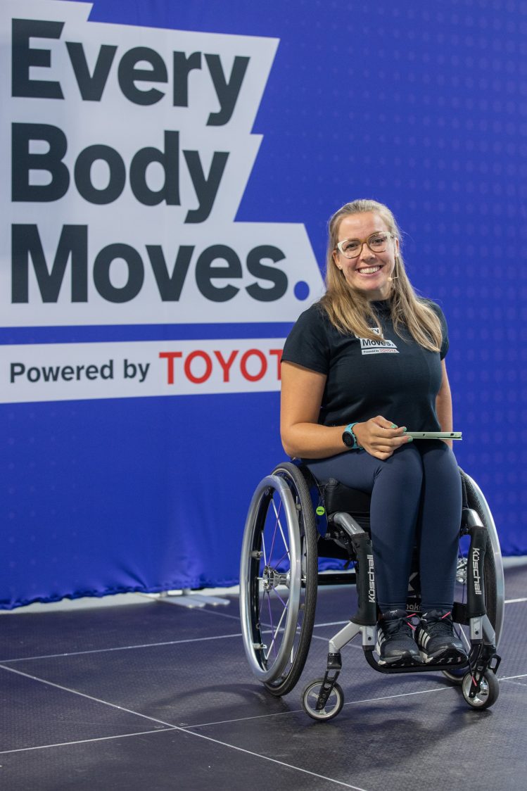 Paralympic gold medallist Hannah Cockcroft in Sheffield at the launch of Every Body Moves powered by Toyota. Photo Credit Sam Mellish