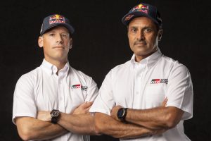 Nasser Al-Attiyah and Mathieu Baumel (left)