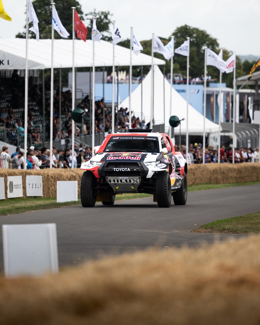 The Toyota Gazoo Racing GR DKR Hilux T1+ at the 2023 Goodwood Festival of Speed.