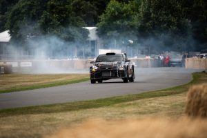 The Toyota Gazoo Racing GR Yaris WRC2 Concept at the 2023 Goodwood Festival of Speed.