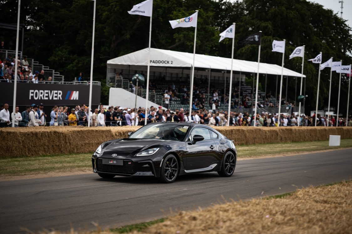 The Toyota GR86 at the 2023 Goodwood Festival of Speed.