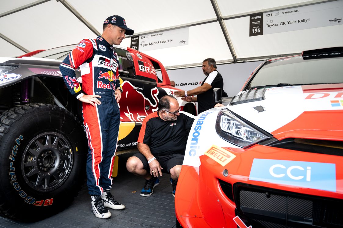World Rally-Raid Champion Navigator Mathieu Baumel at the 2023 Goodwood Festival of Speed.