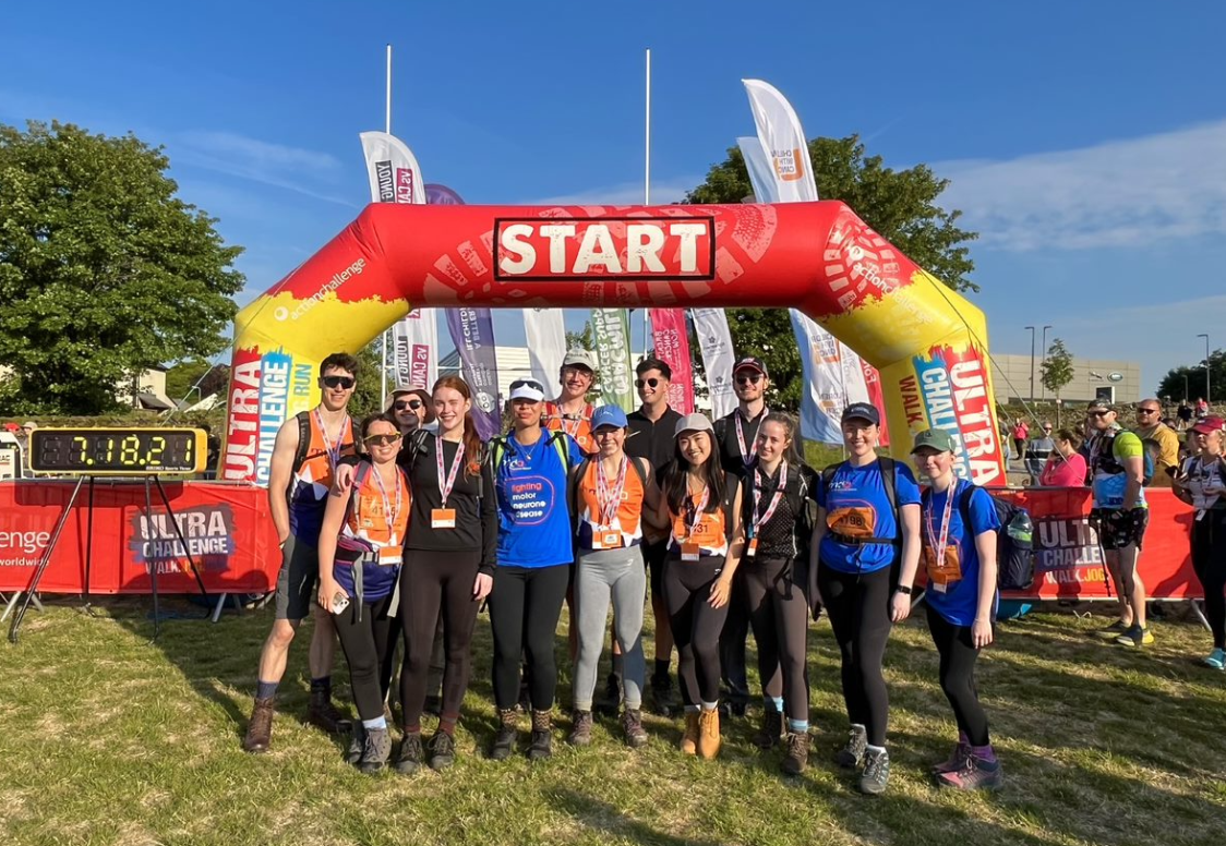 Toyota placement students at the start of their Lake District Ultra Challenge which raised £19,033 for the MND Association.
