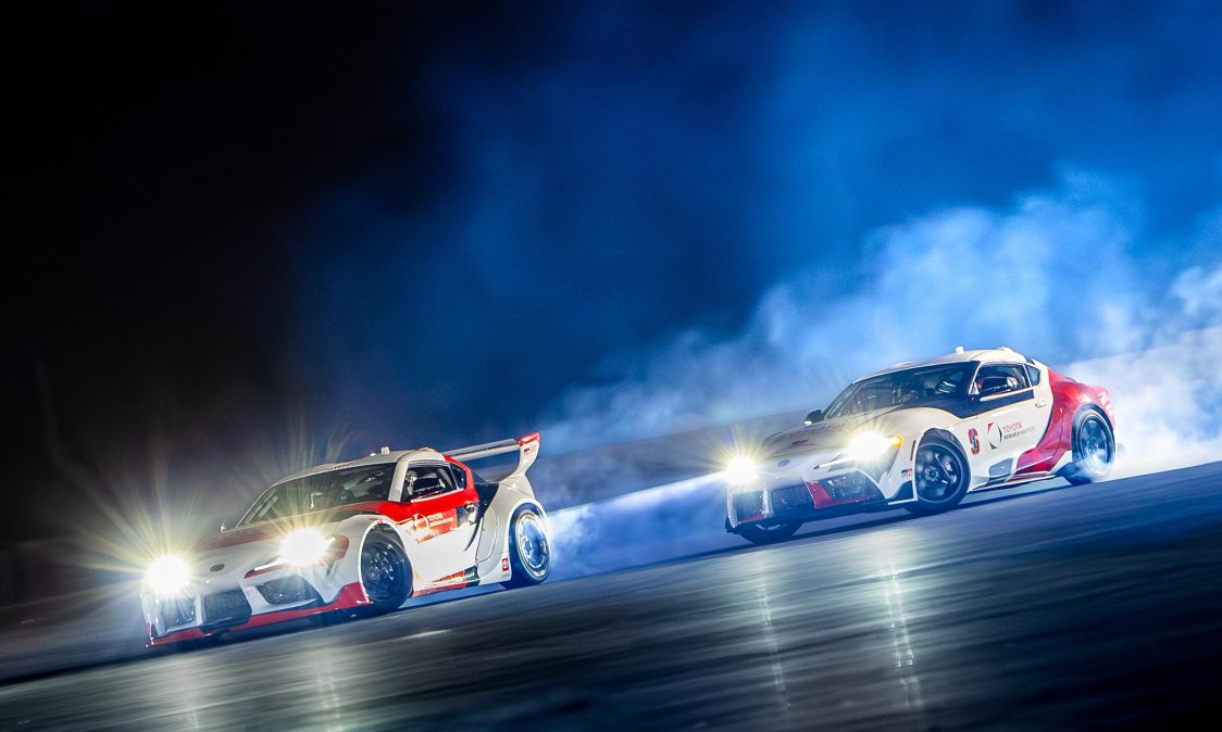 Toyota Research Institute (TRI) and Stanford Engineering use Toyota Supras in world's first autonomous drifting sequence.