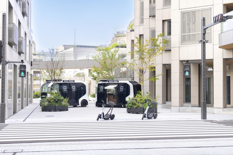 E-Palettes at Toyota Woven City, in Susono City, Japan