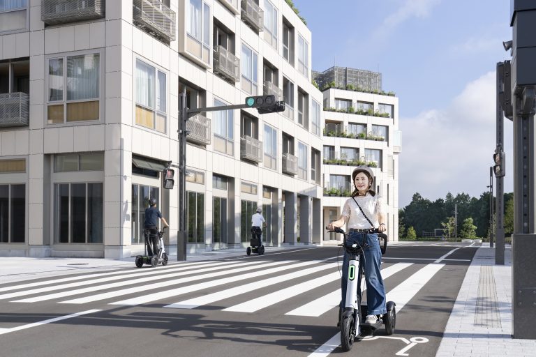Personal mobility vehicles at Toyota Woven City, in Susono City, Japan