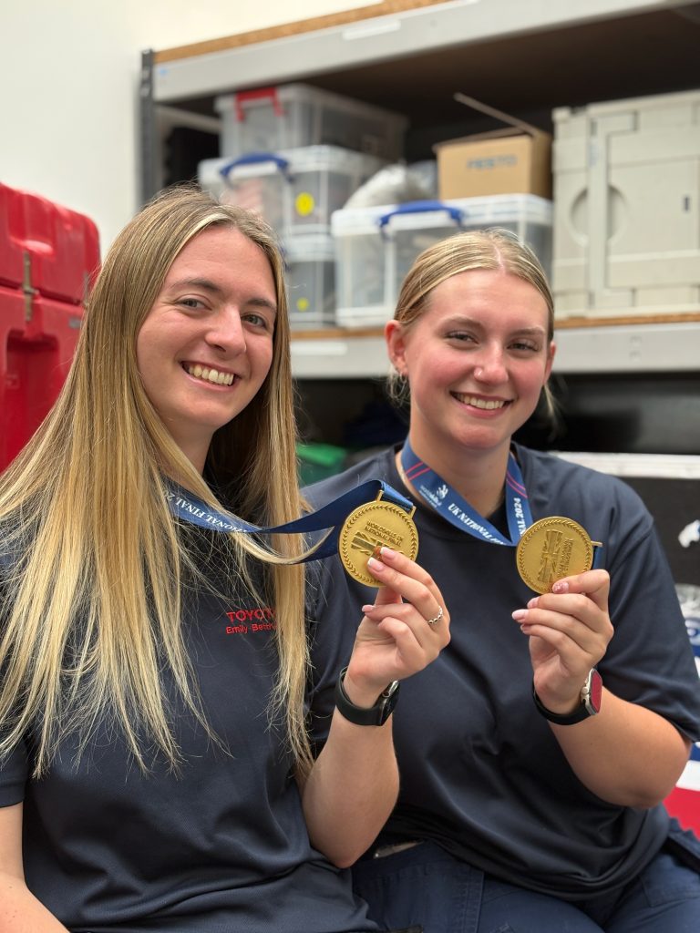 Toyota Manufacturing UK apprentices Emily Bettridge and Liz Hopkinson