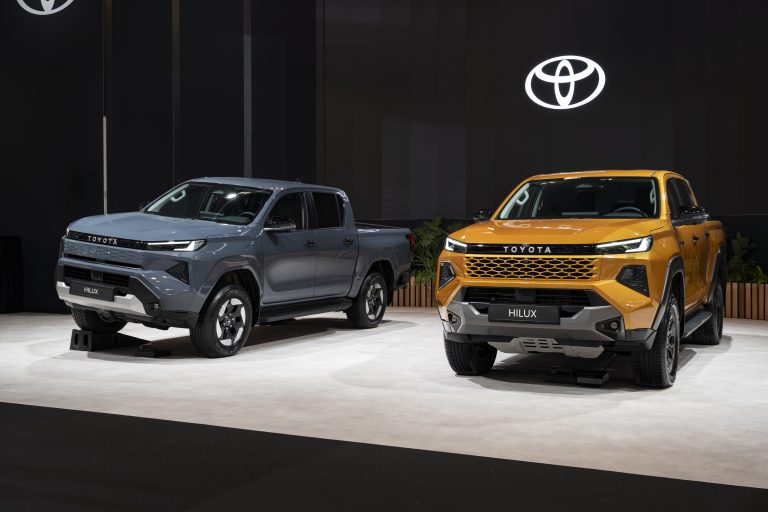 Left to right: Toyota Hilux BEV, Toyota Hilux 48v
